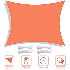 Vela Parasole Rettangolare Arancione Brillante 13 x 10 – Prodotto Accattivante nella Categoria Vele e Reti Ombreggianti - Product Image 1