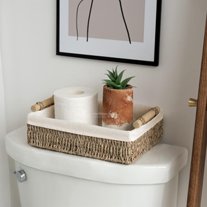 Paniers de rangement en jonc de mer écologiques avec poignées, petites et grandes tailles, pour l'organisation de la maison - Product Image 3