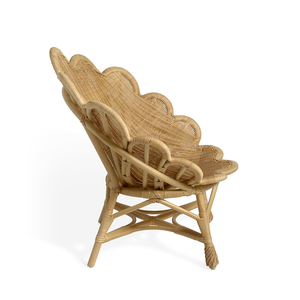 Fauteuil lounge en rotin naturel fait main, forme coquille, écologique, meilleur prix de gros, pour salon, d'un fabricant vietnamien. - Product Image 3