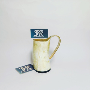 Taza de cerveza de cuerno africano de piel Natural, recipiente para beber hecho a mano para Fiestas Medievales vikingas, amantes de la cerveza y ocasiones especiales - Product Image 5