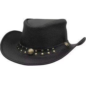Sombreros de Vaquero de Cuero Personalizados, Precio Bajo al por Mayor, Premium, para Viajes al Aire Libre, Casuales, Unisex, para Todas las Estaciones - Product Image 1