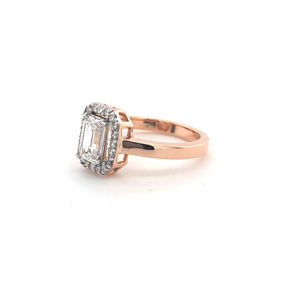 Bague de fiançailles personnalisée en or 14 carats pour femme, diamant de laboratoire 0,8 ct taille émeraude, EF VVS, certifiée IGI, solitaire, bijoux fins - Product Image 3