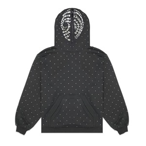 Custom Black Rhinestone Hoodie Men's Pullover Sweatshirt <b>Studded</b> Streetwear Oversized Hoodie Manufacturer Wholesale <b>Clothing</b> - Product Image 2