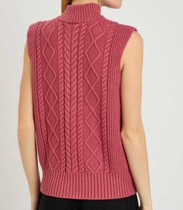 Pull sans manches tricoté directement de l'usine - Pull d'hiver personnalisé - Haut en maille douce de haute qualité pour femme, respirant - Product Image 3