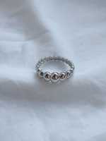 Bague massive en argent sterling 925 avec perles de 7 mm, bague statement en argent massif, bijoux de mode pour femmes et hommes