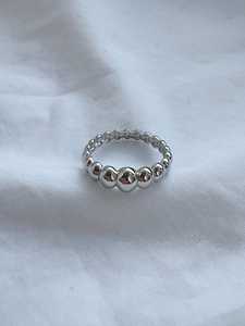 Anillo de Plata de Ley 925 Sólida con Cuentas Gruesas de 7mm, Anillo de Bolas de Plata Maciza, Anillo de Moda para Mujer y Hombre - Product Image 5