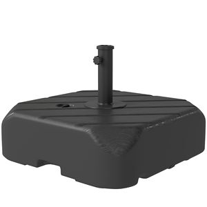 Base per Ombrellone da Giardino con Manico Telescopico e Ruote, Capacità 158 lb (sabbia) o 99 lb (acqua), in PE Nero - Product Image 1