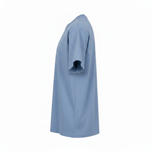 Camiseta de Manga Corta para Hombre, Cuello Redondo, Azul, Corte Regular, Algodón Jersey, Estilo Casual, Color Sólido, Tejido de Punto Liso - Product Image 4