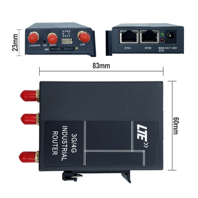 Best Industrial LTE 4G DTU Router MTK7628 Chip 300Mbps DC7-35V RS485/RS232 OpenWrt Wi-Fi 4G Wireless Router SIM Card Slot