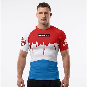 Camiseta de Compresión Mawra Personalizada Sublimada para BJJ, Manga Corta, para Hombre, Sin Gi, Grappling, MMA, Entrenamiento - Product Image 1