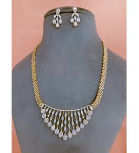 Exquisite Best Quality Gold Plated Stones Look <b>Necklace</b> <b>Set</b> With Earrings for <b>Wedding</b> Festive Wear Collection For Women - Product Image 1