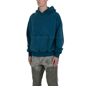 Sweats à capuche unis respirants et légers pour hommes, style délavé, design personnalisé, pour usage extérieur, coupe oversize - Product Image 3