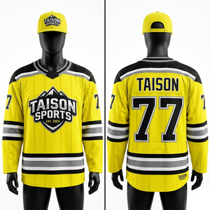 เสื้อฮอกกี้น้ำแข็งผู้ชาย ผ้าโพลีเอสเตอร์ตาข่าย 220 GSM พรีเมียม สีแดง ดำ ครีม ดีไซน์แผงสี  ปักโลโก้ตามสั่ง ระบายอากาศได้ดี กระชับพอดีตัว - Product Image 3