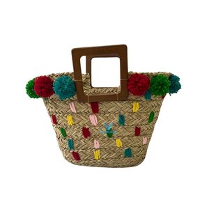 Nouveau design Sac à main en fibres naturelles Sac fourre-tout tissé en coton et jonc de mer Sac à bandoulière bohème décontracté fait main pour la plage - Product Image 6