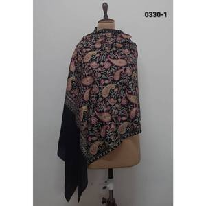 Estolas Largas 100% Lana para Mujer, Completamente Bordadas con Patrón Floral, Ligeras, Antibacterianas, de Secado Rápido, para Todas las Temporadas, de Diseño - Product Image 1