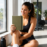 LABON Carnet de planification d'entraînement quotidien vert forêt en tissu mat, avec suivi de récupération, idéal pour la gym et comme cadeau