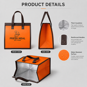 Bolsas de Embalaje para Alimentos Calientes/Fríos Desechables con Logotipo Personalizado, Bolsas de Entrega para Llevar de Gran Capacidad, Bolsa de Aluminio No Tejida - Product Image 3