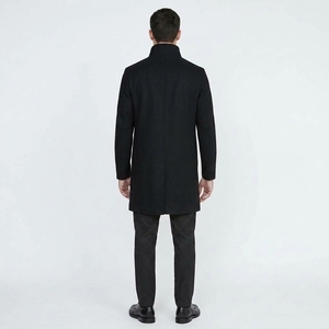 Men's Winter Long <b>Coat</b> Stand Collar Jacket Classic Casual Outerwear With Button Front And Functional Side Pockets - Product Image 2
