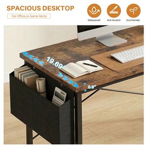 Gaming <b>Desk</b> 55 Inch Modern Computer <b>Desk</b> with <b>Storage</b> Bag and Hook Metal Frame Study Writing Table for Home Office Bedroom - Product Image 3