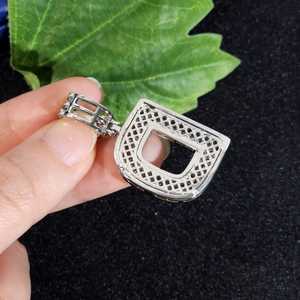 Colgante de Letra del Alfabeto Personalizado con Incrustaciones de Diamantes Moissanite VVS en Plata de Ley 925, Estilo Hip Hop, Unisex - Product Image 5