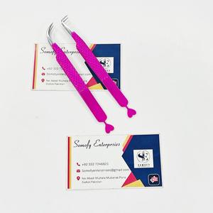Pince à épiler pour extensions de cils en acier inoxydable durable, courbée à 90 degrés, fine et robuste, couleur rose foncé - Product Image 2