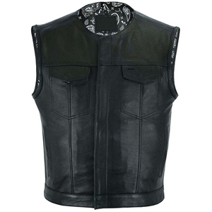 Chaleco de Motocicleta de Cuero Genuino para Hombre, con Correa Lateral Ajustable, Cierre de Cremallera, Ropa Exterior Cortavientos para Conducir en Invierno - Product Image 3