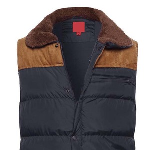 Gilet matelassé élégant pour homme, chaud et durable, sans manches, parfait pour l'hiver et les activités de plein air, couleur bleu marine - Product Image 3