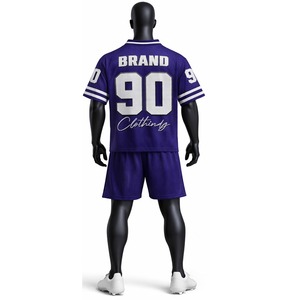 Conjunto de Camiseta y Pantalones Cortos de Fútbol Americano, Uniforme Deportivo Transpirable, Personalizado para Equipos, para Entrenamientos y Partidos - Product Image 3
