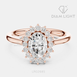 Bague de fiançailles en or blanc 14 carats avec diamant de laboratoire de 1,01 carat, coupe ovale, bague de mariée, certifiée IGI, bijoux fins, cadeau pour femme - Product Image 3