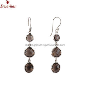 ต่างหูแบบห้อยอัญมณีหลายเม็ดทำด้วยมือ925เงินสเตอร์ลิงไข่มุกทำมือ - Product Image 6