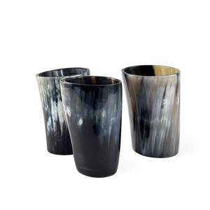 Tasse à boire en corne de buffle, tasse viking en corne naturelle, écologique, réutilisable et lavable, verre à boire en corne - Product Image 1