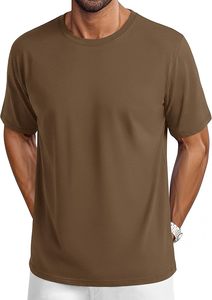 T-shirts pour hommes à manches courtes en coton, col rond, légers, respirants, décontractés, doux, basiques, unis - Product Image 6