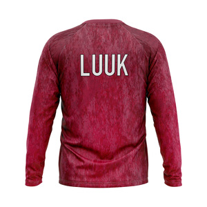 Camiseta de Manga Larga con Cuello Redondo, Diseño de Puntos Rojos, Impresión por Sublimación, Secado Rápido, Top Deportivo para Hombre, Todas las Temporadas - Product Image 5