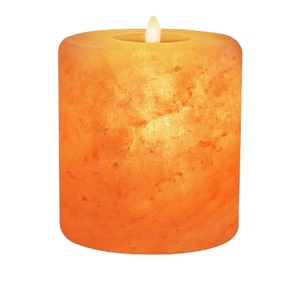 100% naturel rose sel de l'Himalaya thé lumière et bougeoir Antique bougie matériel forme de cylindre OEM - Product Image 1