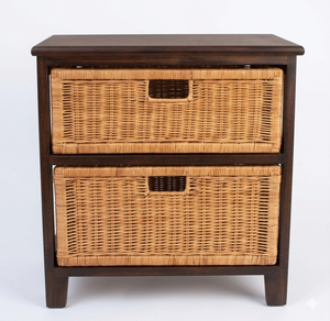 Wooden Wicker <b>Chest</b> Sierra 1 big + 1 smaller drawers - Product Image 4