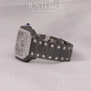 นาฬิกาข้อมือสแตนเลสสตีลทรงกลมประดับเพชรโมอิสซาไนต์ ขนาด 41 มม. ยี่ห้อดัง ดีไซน์หรูหรา สไตล์ฮิปฮอป พร้อมสายขนาด 20 มม. - Product Image 4