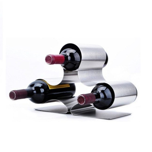 Metal Wine Bottle Carrier With Wooden Handle Antique Style Minimalist Design For Home Decor Handmade Iron Wine <b>Racks</b> - Product Image 2