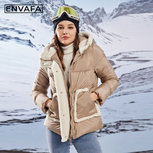 Women Padded Quilted Jacket with Hood <b>Thick</b> Warm Windproof Eco Friendly Zipper <b>Winter</b> Casual Comfortable Puffer <b>Coat</b> Wholesale - Product Image 3