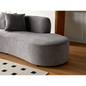 Divano Curvo di Lusso in Velluto da 90 Pollici a 4 Posti con Design a Mezzaluna, Schiuma ad Alta Densità e Cuscini Decorativi per Soggiorno Moderno - Product Image 4