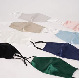 Masque facial unisexe 100% soie satinée respirant, masques faciaux confortables, couleur unie, personnalisé, nouvelle mode, imprimé, doux - Product Image 3