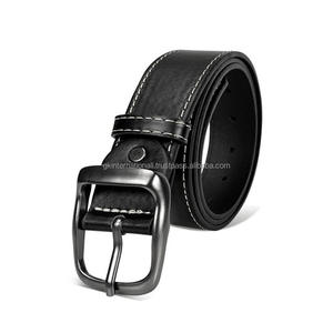 Ceinture décontractée élégante en cuir de vachette véritable 100% pour hommes avec boucle en métal personnalisée commande en gros fabriquée en Inde - Product Image 3