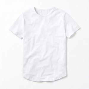 Mens High Quality Curved Hem T Shirt No Wrinkle Cotton Polyester Daily Outfit with Custom <b>Tag</b> Solid Pattern Knitted Fabric - Product Image 1