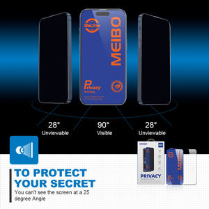 Protection d'écran anti-espion <span class=keywords><strong>MEIBO</strong></span> 28 degrés, verre trempé électroplaqué anti-regard pour iPhone 16 17 Pro Max - Product Image 4