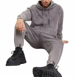 Stylish Regular Fit Winter Hooded Casual Acid Wash Tracksuit 100% Cotton Outdoor Use Made in Pakistan - Product Image 3