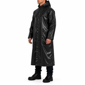 Impermeable Personalizado con Logotipo para Hombre, Chaqueta de Lluvia Larga con Capucha, Ropa de Trabajo Industrial, Color Sólido, Impermeable Resistente para Hombre - Product Image 5