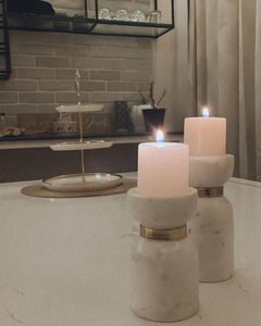 Portavelas de Mármol, Soporte para Velas de Pilar, Portavelas Decorativo de Piedra para Decoración del Hogar, Centro de Mesa, Sala de Estar, Comedor - Product Image 4