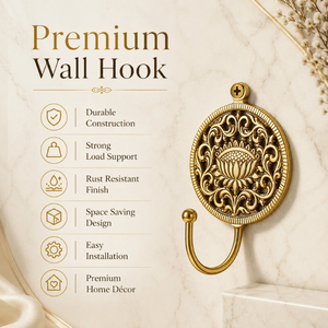 Handcrafted Decorative Brass Wall <b>Hook</b> Vintage Wall Mounted Coat <b>Hook</b> Heavy Duty <b>Towel</b> Key Hat Bag Hanger Antique Home Decor - Product Image 5