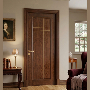 Puerta Interior Clásica de Madera Sólida con Diseño de Ranuras, Acabado Minimalista, para Dormitorio o Sala de Estar, Apertura Manual GA-07L - Product Image 4
