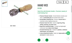 Hand Vice Wooden Handle Jewelry Holding <b>Tool</b> Precision Clamp <b>Engraving</b> Filing Repair Jewelry Work <b>Tool</b> |Item No GS-1633 - Product Image 3