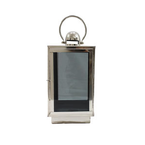 Modern Decorative Set Of 2 Size Steel & Glass Lantern Nickel Plated Finish Lantern For Wedding & Festival Table <b>Top</b> Customized - Product Image 4